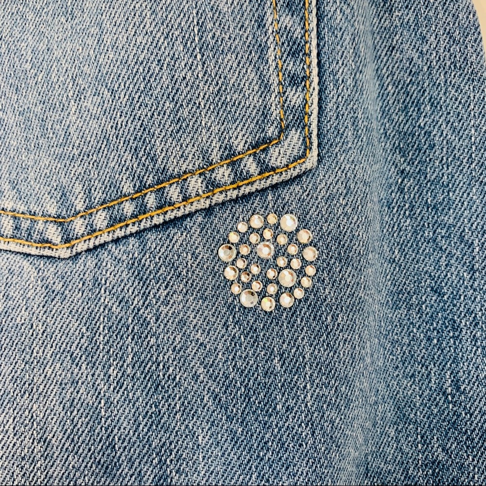 NWT TOPSHOP Denim Stud Skirt - Picture 7 of 8